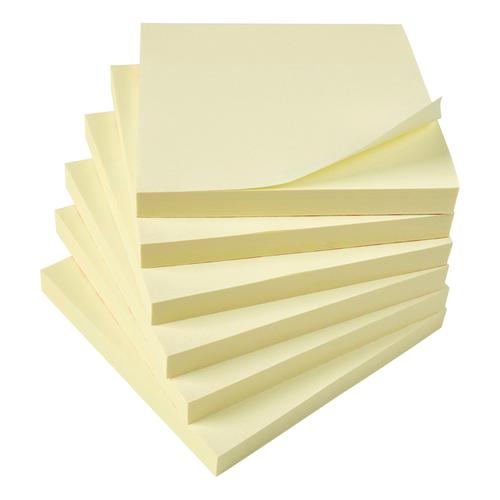 5+Star+Office+Extra+Sticky+Re-Move+Notes+Pad+of+90+Sheets+76x76mm+Yellow+%5BPack+12%5D