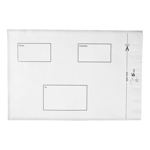 5 Star Elite Envelopes ExtraStrong Waterproof Polythene Peel & Seal Opaque 250x320mm&50mm Flap [Pack 100]