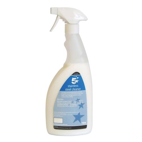 5 Star Facilities Stainless Steel Cleaner Trigger Spray 750ml White