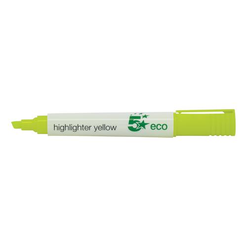 5+Star+Eco+Highlighter+Chisel+Tip+1-5mm+Line+Yellow+%5BPack+10%5D