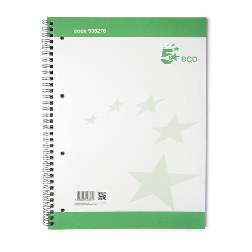 5+Star+Eco+Spiral+Pad+70gsm+Ruled+Margin+Perforated+Punched+4+Holes+100pp+A4%2B+%5BPack+10%5D