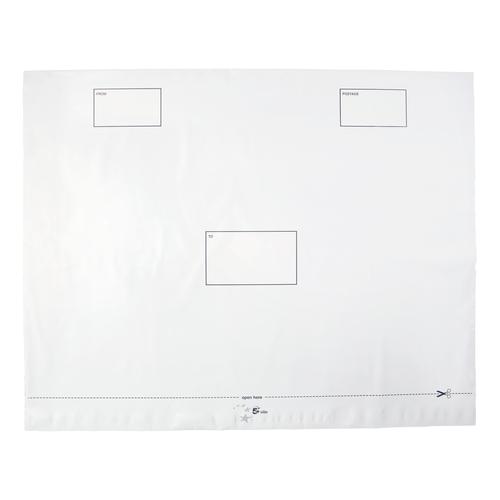 5 Star Elite Envelopes ExtraStrong Waterproof Polythene Peel & Seal Opaque 600x430mm&50mm Flap [Pack 100]