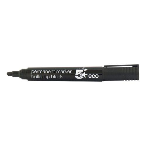 5+Star+Eco+Permanent+Marker+Bullet+Tip+2-5mm+Line+Black+%5BPack+10%5D
