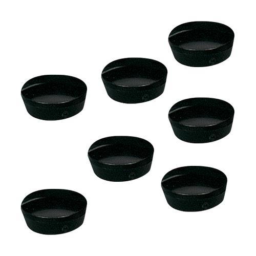 5 Star Office Round Plastic Covered Magnets 20mm Black [Pack 10]