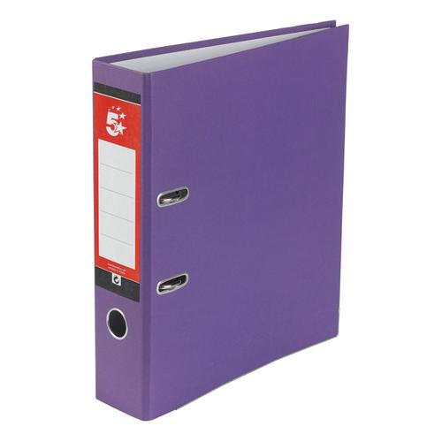 5+Star+Office+Lever+Arch+File+70mm+A4+Purple+%5BPack+10%5D