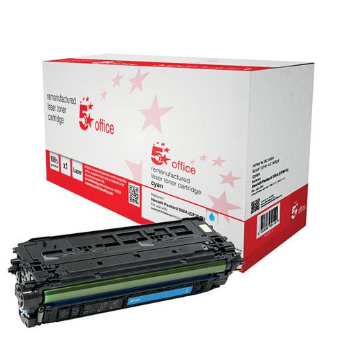 5+Star+Office+Remanufactured+Laser+Toner+Cartridge+Page+Life+5000pp+Cyan+%5BHP+508A+CF361A+Alternative%5D