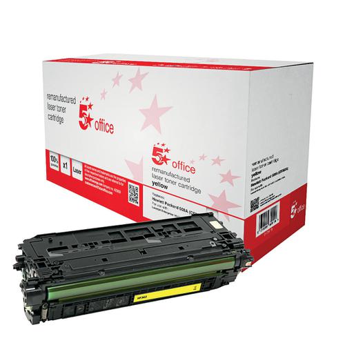 5 Star Office Remanufactured Laser Toner Cartridge Page Life 5000pp Yellow [HP 508A CF362A Alternative]