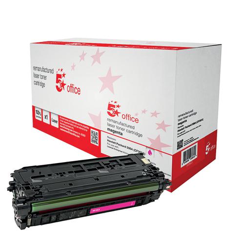 5+Star+Office+Remanufactured+Laser+Toner+Cartridge+Page+Life+5000pp+Magenta+%5BHP+508A+CF363A+Alternative%5D