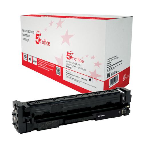 5 Star Office Remanufactured Laser Toner Cartridge HY Page Life 2800pp Black [HP 201X CF400X Alternative]