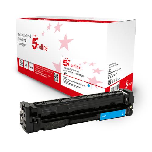 5+Star+Office+Remanufactured+Toner+Cartridge+Page+Life+Cyan+1300pp+%5BHP+203A+CF541A+Alternative%5D