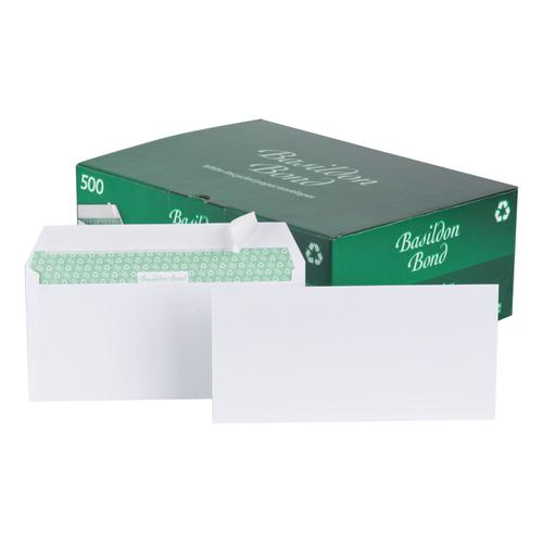 Basildon+Bond+Envelopes+Recycled+Wallet+Peel+%26+Seal+120gsm+DL+White+Ref+C80116+%5BPack+500%5D