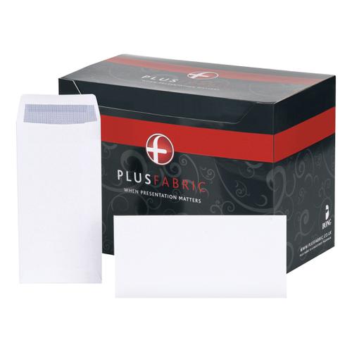 Plus+Fabric+Envelopes+PEFC+Pocket+Peel+and+Seal+120gsm+DL+220x110mm+White+Ref+E25771+%5BPack+500%5D