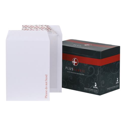 Plus Fabric Envelopes PEFC Premium Brd-backed Please Do Not Bend Peel & Seal 120gsm C4 White [Pack 125]