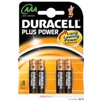 DURACELL PLUS POWER BATTERY SIZE AAA PK4