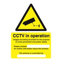 CAUTION CCTV CAMERA 150X200MM WO143SAV