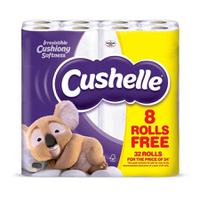 Cushelle Toilet Rolls 2-ply 180 Sheets White Ref 1102090 [Pack 24 Plus 8 FREE]