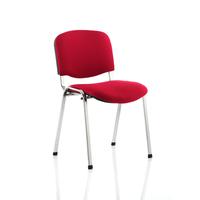 #TREXUS STACKING CHAIR CHROME FRAME RED