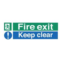 FIRE EXIT KEEP CLEAR 450X150MM SP126SAV