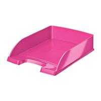 LEITZ WOW LETTER TRAY STACKABLE MET PINK