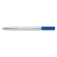 5 Star Office Ball Pen Clear Barrel Medium 1.0mm Tip 0.7mm Line Blue [Pack 50]