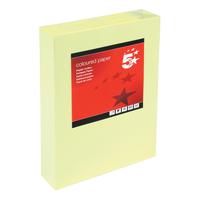 5 Star Office Coloured Copier Paper Multifunctional Ream-Wrapped 80gsm A4 Light Yellow [500 Sheets]