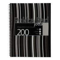 Pukka Pad Nbk Poly Wirebound 80gsm Ruled Margin Perf Punched 4 Holes 200pp A4+ Black Ref JP018-5 [Pack 3]