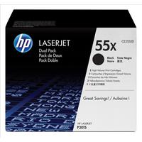 HP 55X Laser Toner Cartridge HY Page Life 12500pp Black Ref CE255XD [Pack 2]