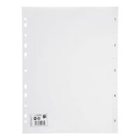 5 Star Office Index 1-5 Polypropylene Multipunched Reinforced Holes 120 Micron A4 White