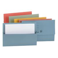 5 Star Office Document Wallet Half Flap 250gsm Recycled Capacity 32mm Foolscap Assorted [Pack 50]