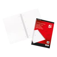 5 Star Office FSC Notebook Wirebound 70gsm Ruled and Margin Perforated Punched 4 Holes 100pp A4 Red & White [Pack 10]