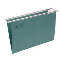 5 Star Office Suspension File with Tabs and Inserts Manilla 15mm V-base 180gsm A4 Green [Pack 50]