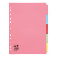 5 STAR A4 5-PART SUBJECT DIVIDERS PK50