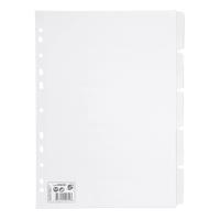 5 Star Office Subject Dividers 5-Part Recycled Card Multipunched 155gsm A4 White [Pack 10]