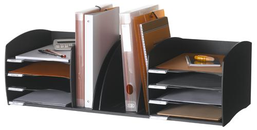Fast Paper Desktop Organizer 8 Comp Black