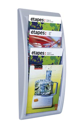 Literature Holders Fast Paper Quick Fit Wall Display Literature Holder A4 Silver