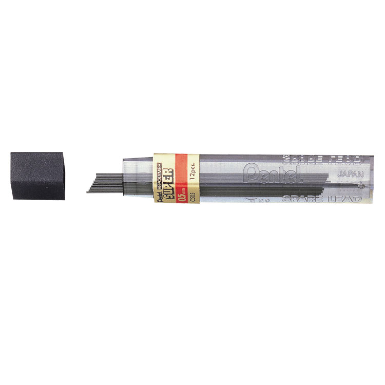 Pentel Pencil Lead Refill 2H 0.5mm Lead 12 Leads Per Tube (Pack 12) C50.5-2H