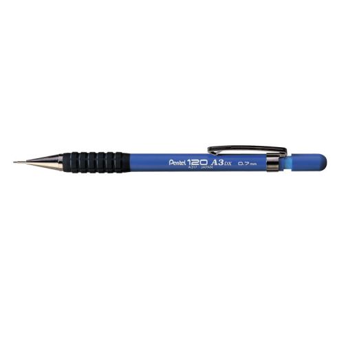Pentel+A317+Automatic+Pencil+with+Rubber+Grip+and+2+x+HB+0.7mm+Lead+Blue+Barrel+Ref+A317-C+%5BPack+12%5D