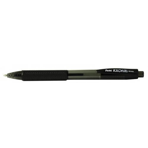 Ball Point Pens Pentel Kachiri Retractable Ballpont Pen 1.0mm Tip 0.5mm Line Black (Pack 12)