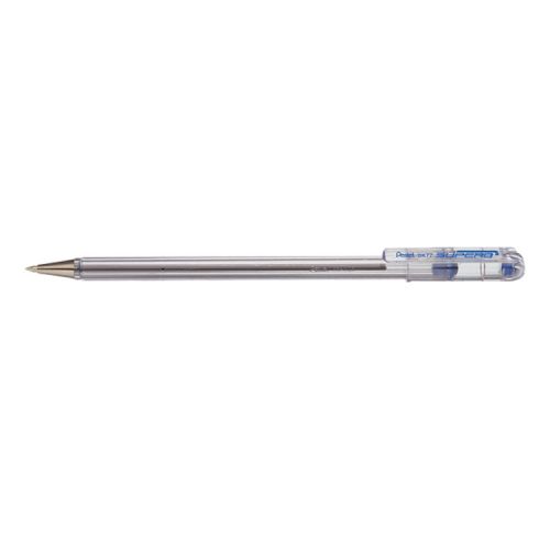 Pentel Superb Ball Pen Fine 0.7mm Tip 0.35mm Line Blue Ref BK77-C [Pack 12]