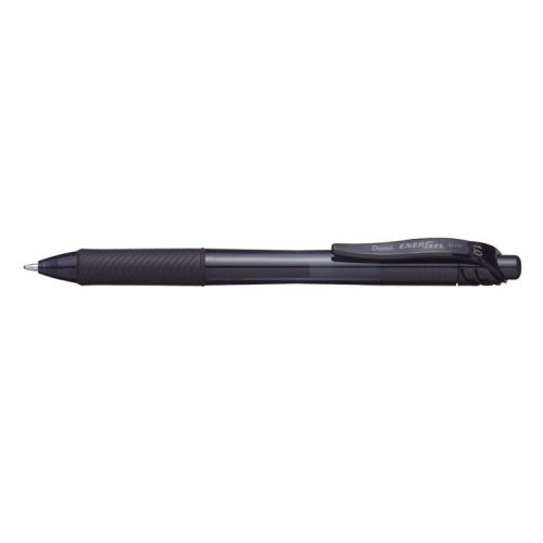 Pentel Energel X Gel Retractable Gel Rollerball Pen 1.0mm Tip 0.5mm Line Black (Pack 12) - BL110-AX