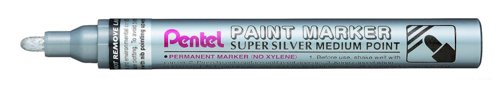 Pentel+Med+Bullet+Paint+Marker+Silver+MMP10-Z