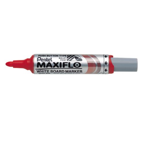 Pentel Whiteboard Marker Bullet Tip Red PK12