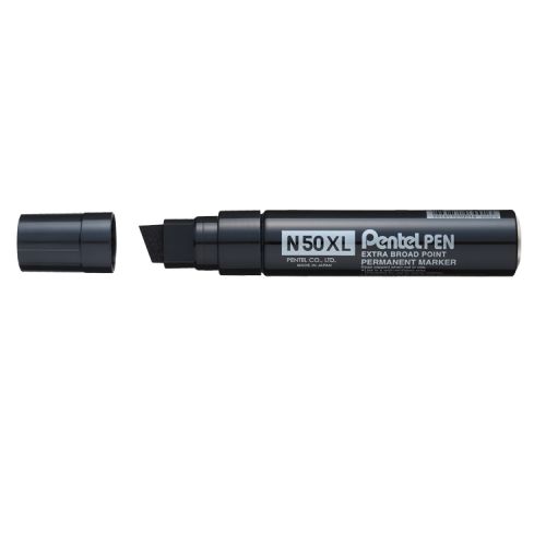 Permanent Markers Pentel N50XL Permanent Marker Jumbo Chisel Tip 17mm Line Black (Pack 6)