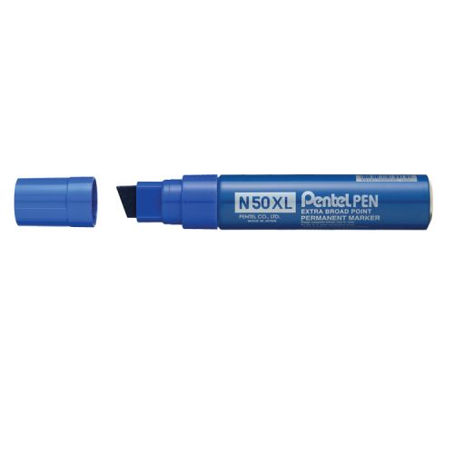 Permanent Markers Pentel N50XL Permanent Marker Jumbo Chisel Tip 17mm Line Blue (Pack 6)