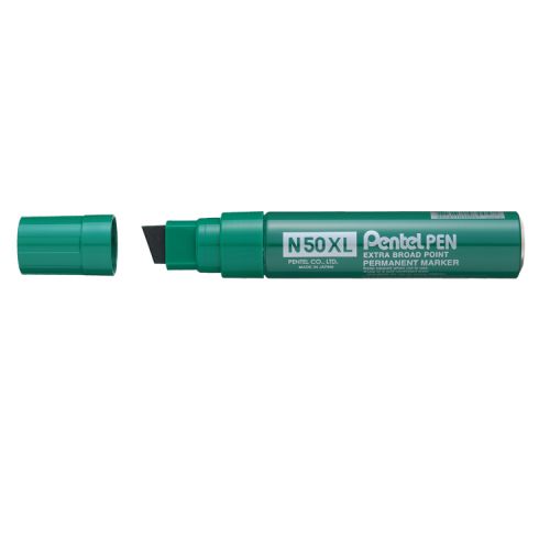 Pentel N50XL Permanent Marker Jumbo Chisel Tip 17mm Line Green (Pack 6) - N50XL-D