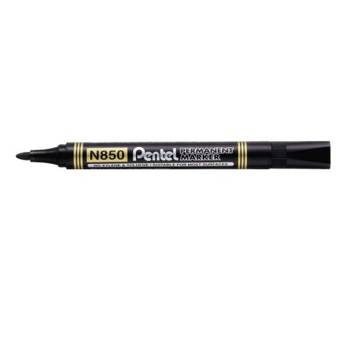 Pentel+N850+Permanent+Marker+Bullet+Tip+2.1mm+Line+Black+%28Pack+12%29+-+N850-AE