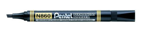 Pentel N860 Permanent Marker Chisel Tip 2.5-7mm Line Black (Pack 12) - N860-AE