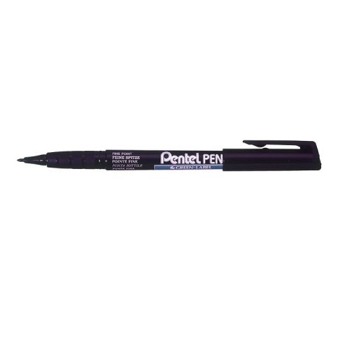 Pentel NMS50 Permanent Marker Bullet Tip 1mm Line Black (Pack 12) - NMS50-A