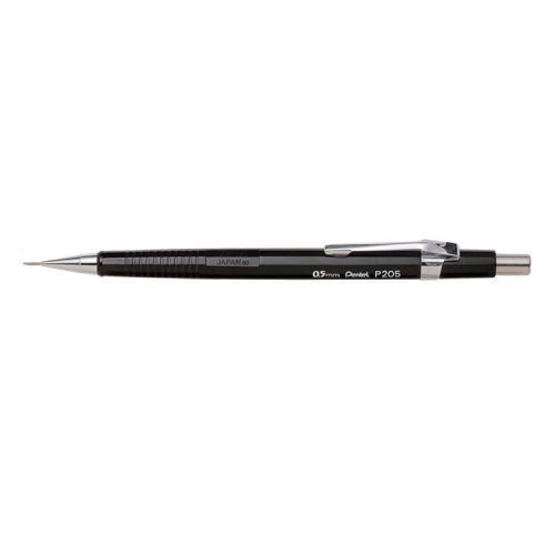 Mechanical Pencils Pentel P205 Mechanical Pencil HB 0.5mm Lead Black Barrel (Pack 12)