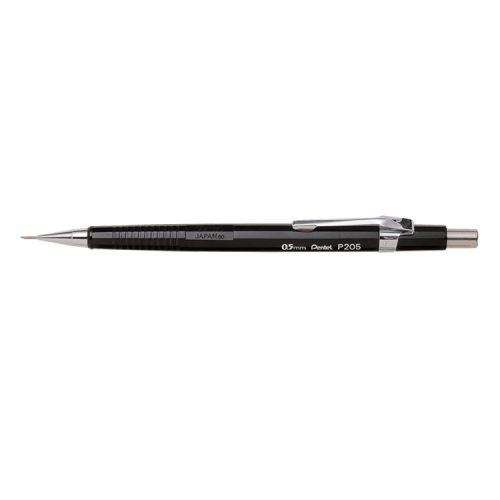 Pentel P205 Mechanical Pencil HB 0.5mm Lead Black Barrel (Pack 12)